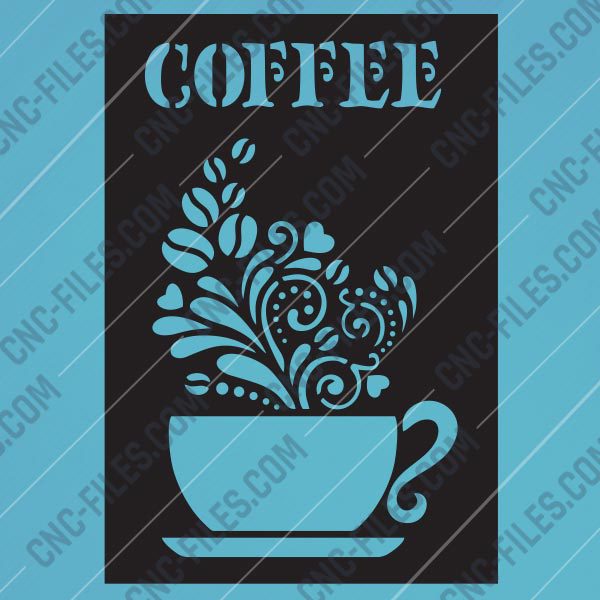 Coffee Design file - EPS AI SVG DXF CDR