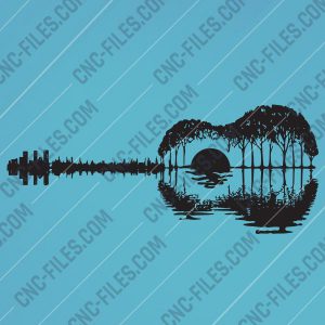 Guitar light painting design files - EPS AI SVG DXF CDR R00139
