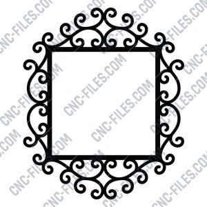 Nice mirror frame DXF F53 laser DWG and EPS File For CNC Plasma Router 