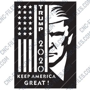 TRUMP 2020, Keep America Great files – EPS AI SVG DXF CDR