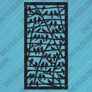 Partition With Birds Pattern Design files - EPS AI SVG DXF CDR R00145