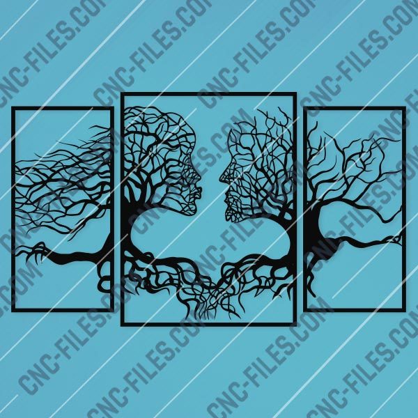 Wall art Vectors - Abstract Kiss Tree - SVG DXF EPS AI CDR