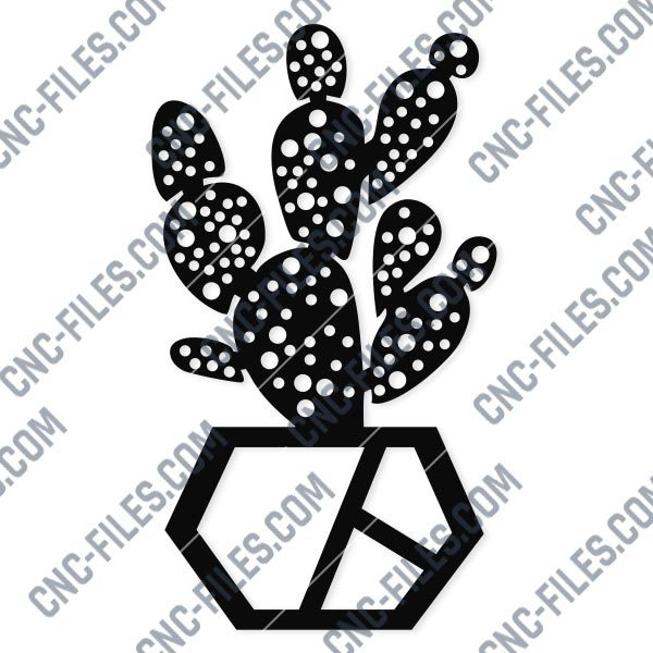 Cactus Wall Vector Design file - DXF SVG EPS AI CDR