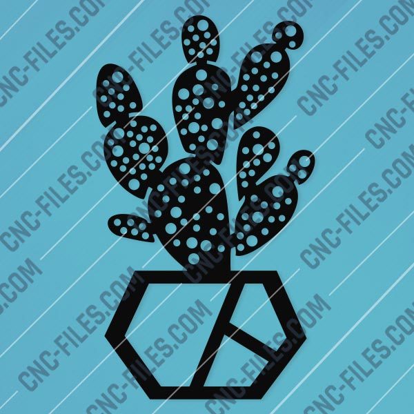 Cactus Wall Vector Design file - DXF SVG EPS AI CDR