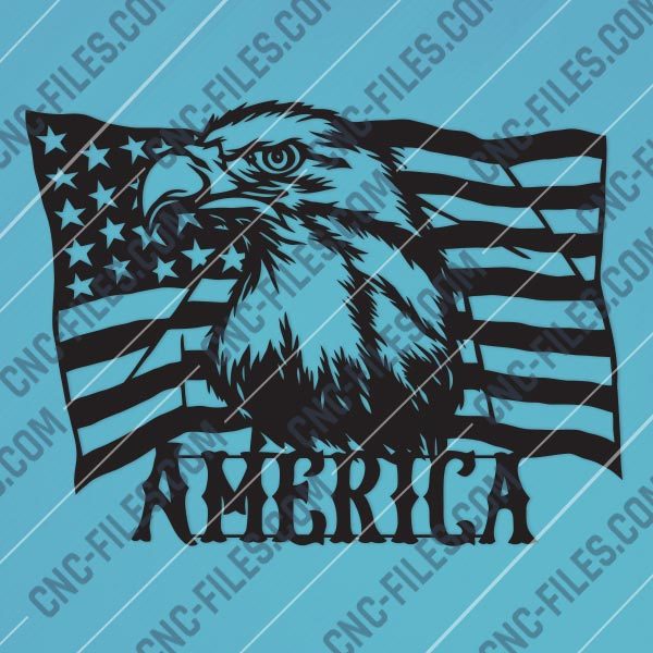 American Flag Eagle Design files - DXF SVG EPS AI CDR