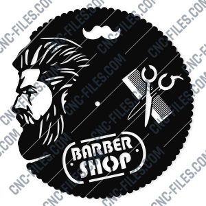 Barbershop Wall Clock Design file - DXF SVG EPS AI CDR