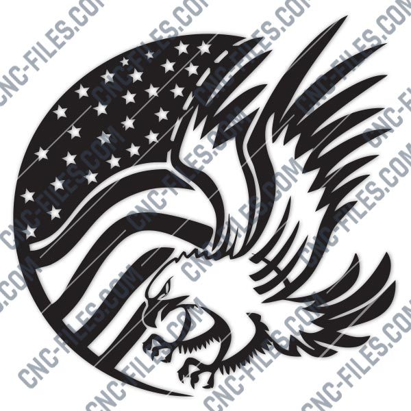 American Eagle Flag Design files - DXF SVG EPS AI CDR