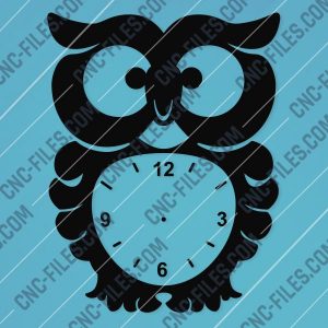 Owl Wall Clock Design file - DXF SVG EPS AI CDR