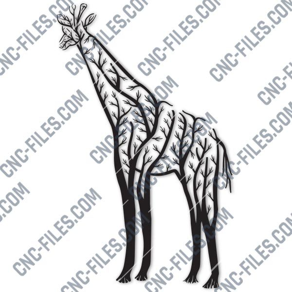 Download Giraffe Tree Art Vector Design File Eps Ai Svg Dxf Cdr Cnc Files Free Dxf File Downloads Cuttable Designs Cnc Cut Ready Diy Home Decor Dxf Svg Eps Cdr Dwg Png