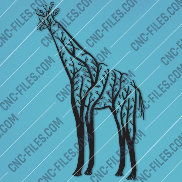 Giraffe Tree Art Vector Design file - EPS AI SVG DXF CDR