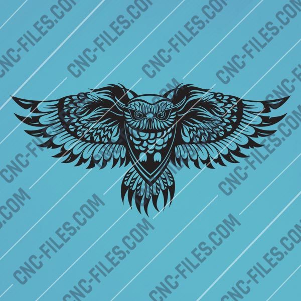 OWL Wall Art Vector Design files - DXF SVG EPS AI CDR
