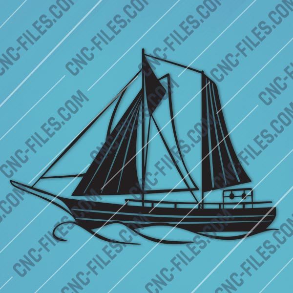 Sailboat Modern Steel Wall Art Vector Design file - DXF SVG EPS AI CDR