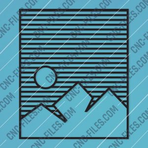 Mountain Stripes Wall Art Vector Design files - DXF SVG EPS AI CDR