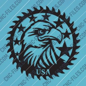 Patriotic Saw Blade Scroll Saw USA Flag American Vector Design files - DXF SVG EPS AI CDR