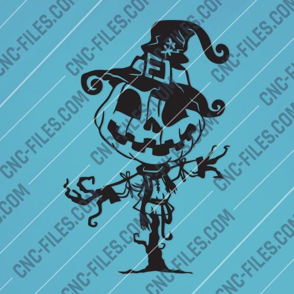 Pumpkin Scarecrow Art Vector Design file - DXF SVG EPS AI CDR