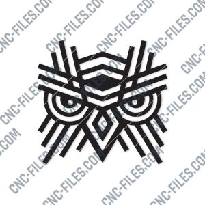 OWL Geometric Wall Art Design files - DXF SVG EPS AI CDR