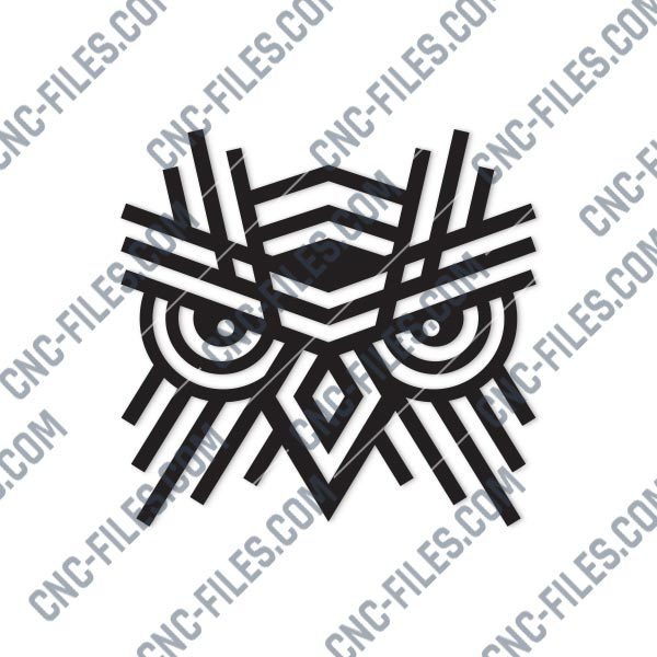 OWL Geometric Wall Art Design files - DXF SVG EPS AI CDR