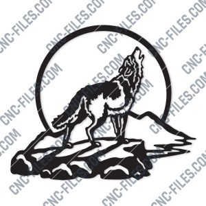 Wolf Art Vector Design file - DXF SVG EPS AI CDR