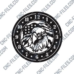 American Eagle Wall Clock Design files - DXF SVG EPS AI CDR