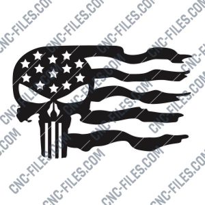 Patriotic USA Flag American Vector Design files - DXF SVG EPS AI CDR