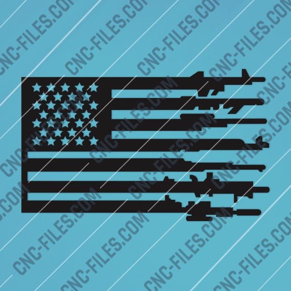 Patriotic USA Flag American Vector Design files - DXF SVG EPS AI CDR P226