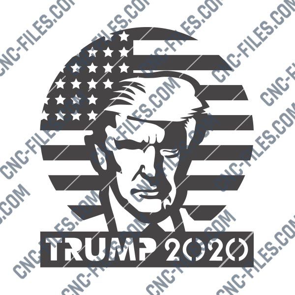 Donald Trump 2020, Keep America Great - DXF SVG EPS AI CDR