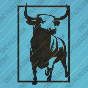 Bull panel design files - DXF SVG EPS AI CDR