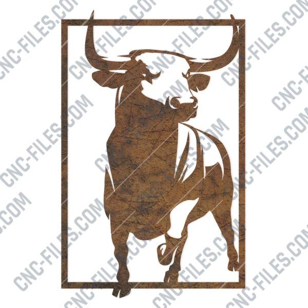 Bull panel design files - DXF SVG EPS AI CDR