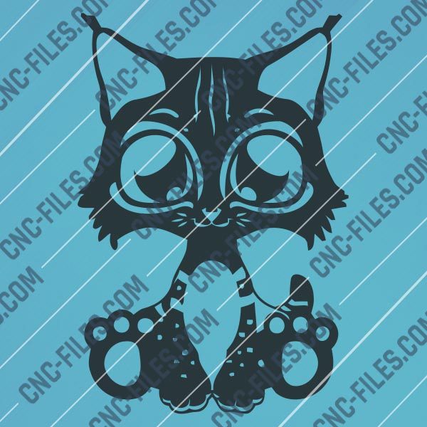 Cute cat design files – DXF SVG EPS AI CDR