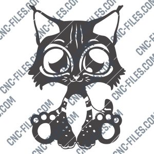 Cute cat design files – DXF SVG EPS AI CDR