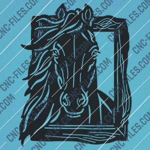 Horse face vector design files – DXF SVG EPS AI CDR