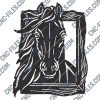 Horse face vector design files – DXF SVG EPS AI CDR
