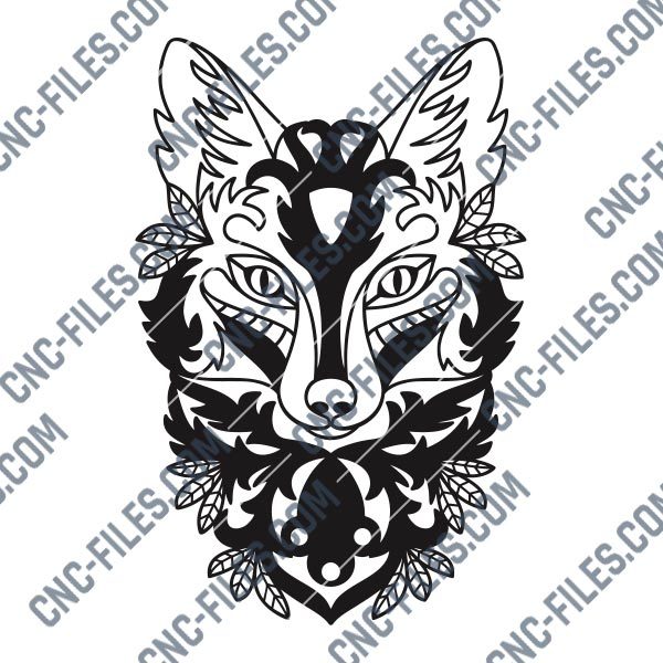 Ornament fox design files - DXF SVG EPS AI CDR