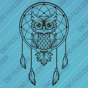 Owl dream catcher design files - DXF SVG EPS AI CDR