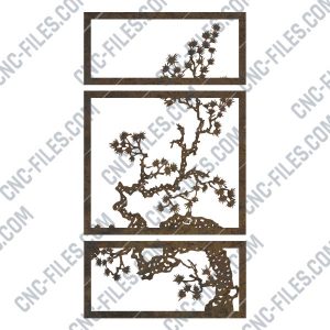 Tree wall decor design files - DXF SVG CDR EPS AI - P252