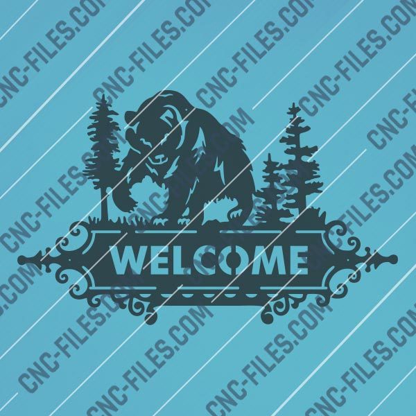 Welcome bear design files - SVG DXF EPS AI CDR