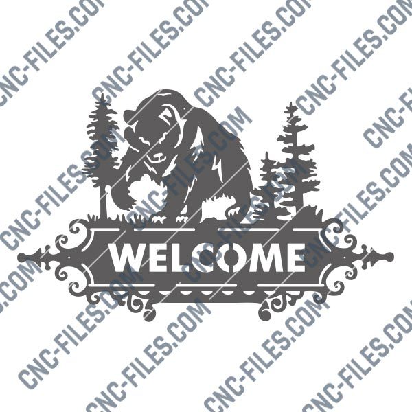 Welcome bear design files - SVG DXF EPS AI CDR