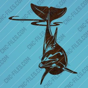 Dolphin vector design files - DXF SVG EPS AI CDR