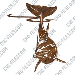 Dolphin vector design files - DXF SVG EPS AI CDR