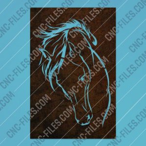 Horse face vector design files - DXF SVG EPS AI CDR