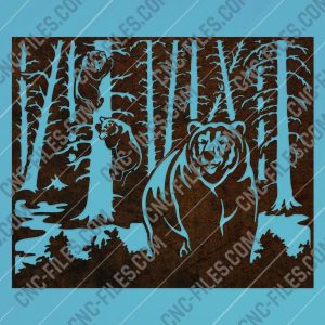 Bears in trees design files - DXF SVG EPS AI CDR