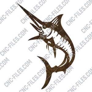 Blue marlin fish - DXF SVG EPS AI CDR