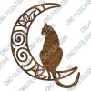 Cat moon vector design files - DXF SVG EPS AI CDR