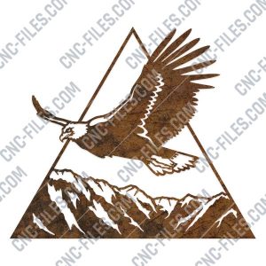 Eagle triangle mountain vector design files - DXF SVG EPS AI CDR