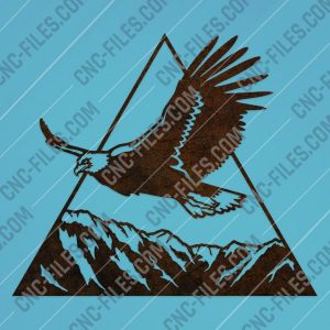 Eagle triangle mountain vector design files - DXF SVG EPS AI CDR