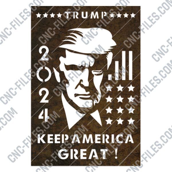 TRUMP 2024, Keep America Great - EPS AI SVG DXF CDR