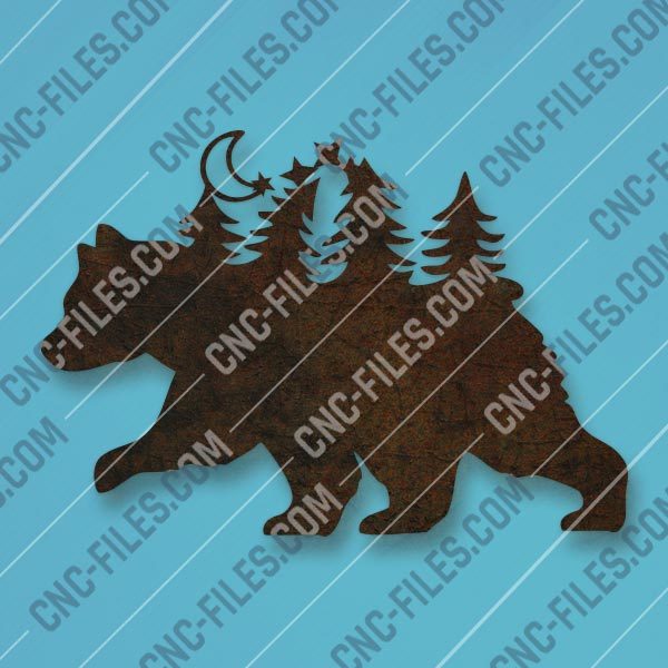 Bear in the woods design files - DXF SVG EPS AI CDR