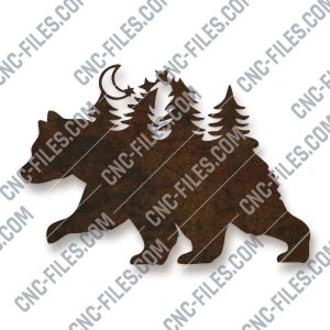 Bear in the woods design files - DXF SVG EPS AI CDR