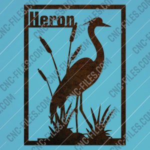 Heron flamingo vector design files - DXF SVG EPS AI CDR