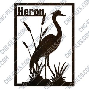 Heron flamingo vector design files - DXF SVG EPS AI CDR